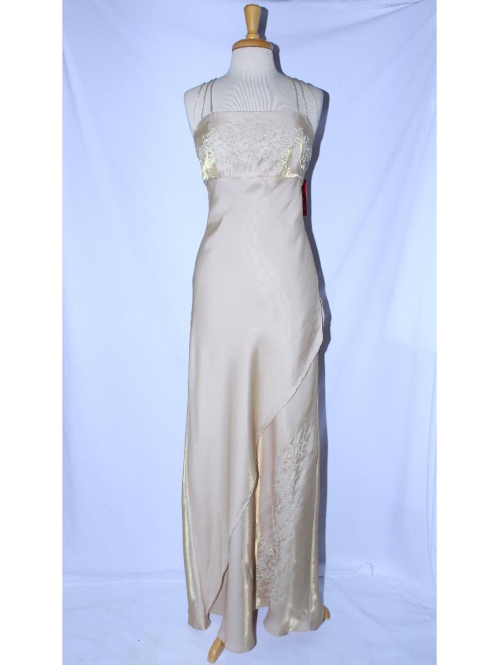Juliet #1937 Floor Length Formal Evening Gown-Size 2X-GOLD-NWT